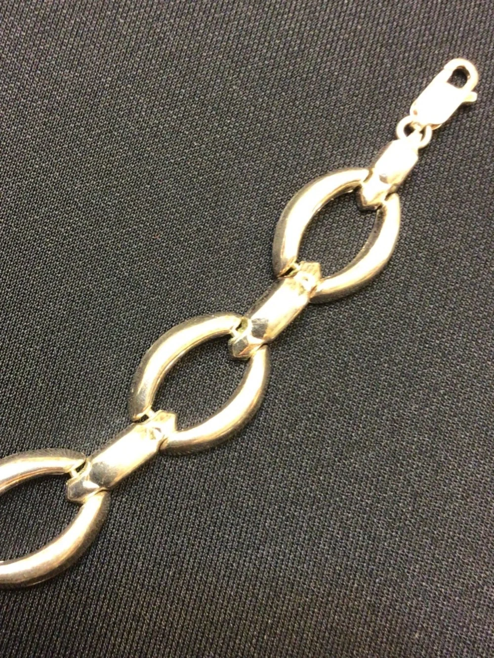 Stylish Sterling Silver Oval Link Bracelet 925 Italy
